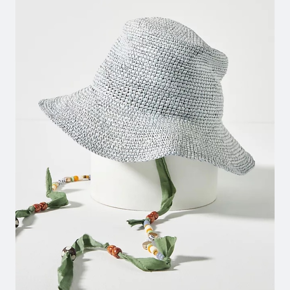 NEW Anthropologie Modern Monarchie Rio Beaded Bucket Hat NWOT - Picture 16 of 16